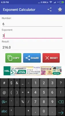 Exponent Calculator android App screenshot 1